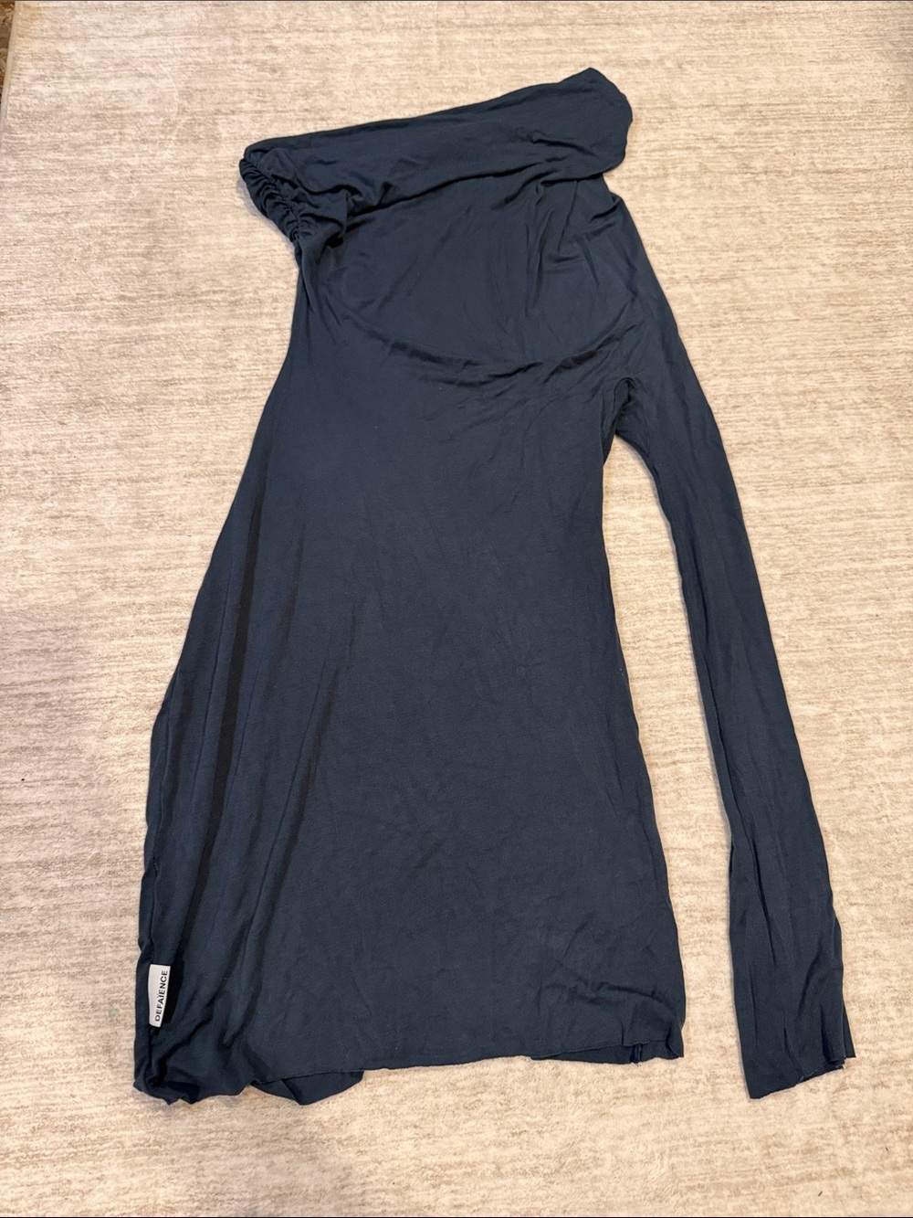 One of shoulder long sleeve jersey dress in women’s size small